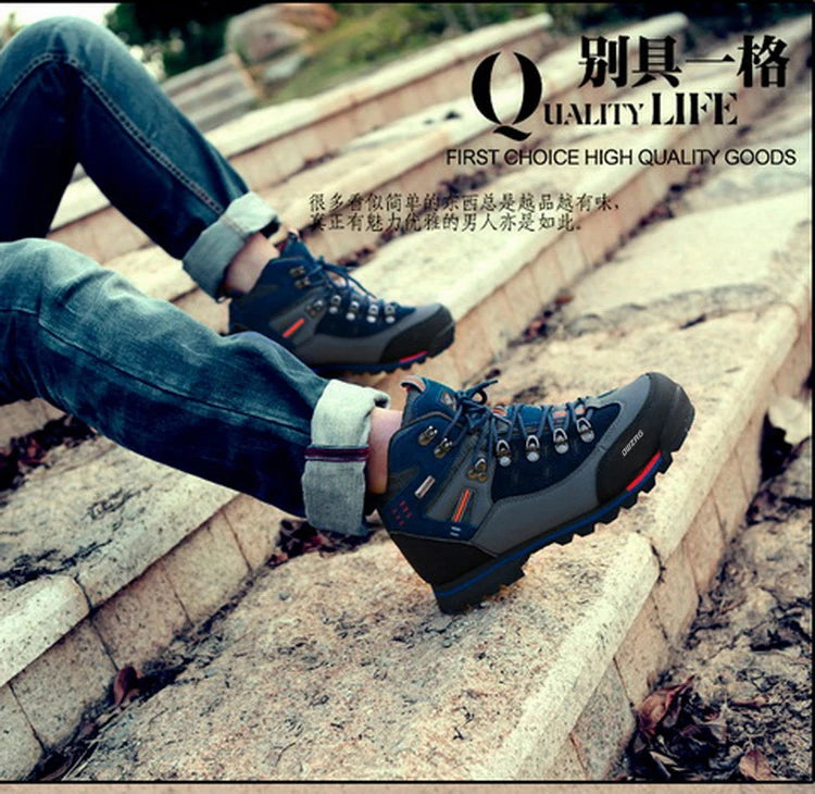2026 High Gang Outdoor Hiking Shoes Men Winter Mountain Climbing Trekking Boots Top Quality Outdoor Fashion Casual Snow Boots