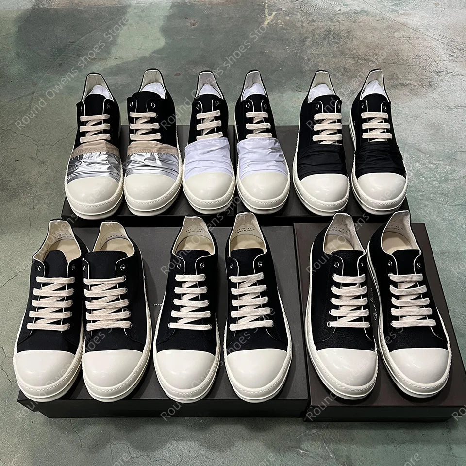 Casual Shoes Men Canvas  Low Top Quality Ro Lace Up Thick Sole Breathable Luxury Designer Classic Trainers Women Flat Sneakers