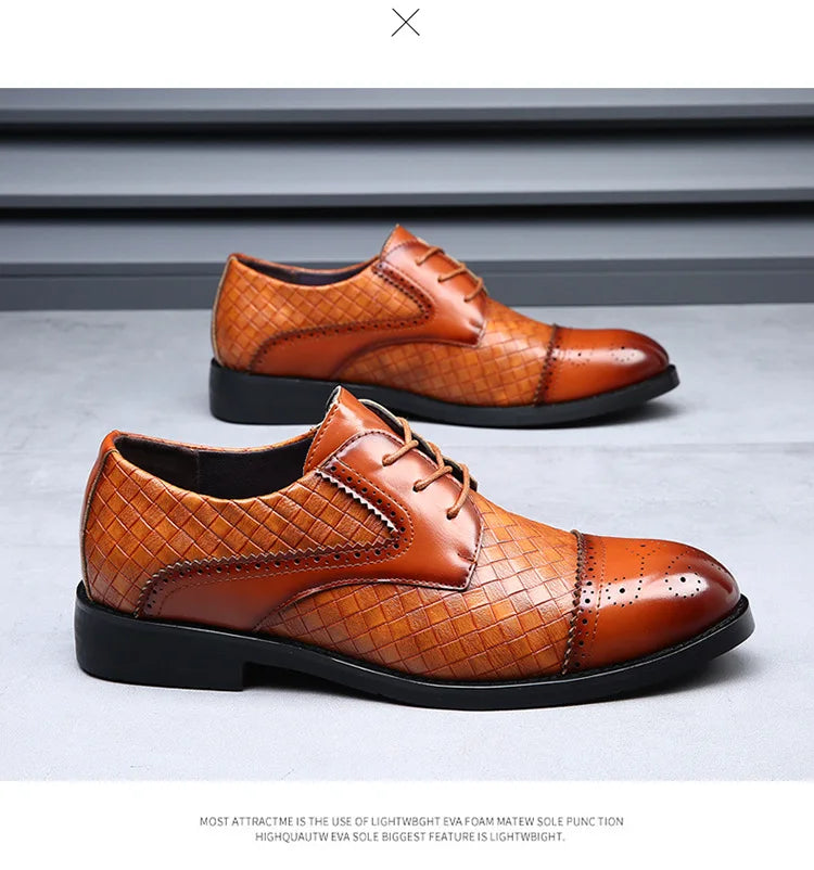 Genuine Leather Mens Dress Shoes Black Formal Social Shoe Male Business Wedding Derby for Man Luxury Italian Work Oxford Loafers - Sun Studio