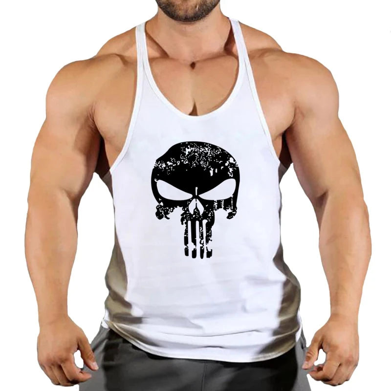 Spider Print Fitness Tank Top Fitness Shirt Muscle Men's Single Tank Top Men's Sleeveless Sweatshirt Men's Tops Fitness Clothing - Sun Studio