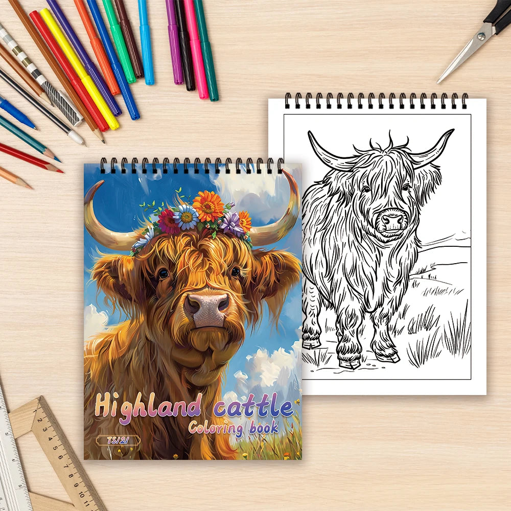 30 Sheets Stress Relief Coloring Book, 11.2x 8.3in,100gsm Thick Paper, Spiral Bound, Halloween Gift, Christmas Gift Option - Sun Studio