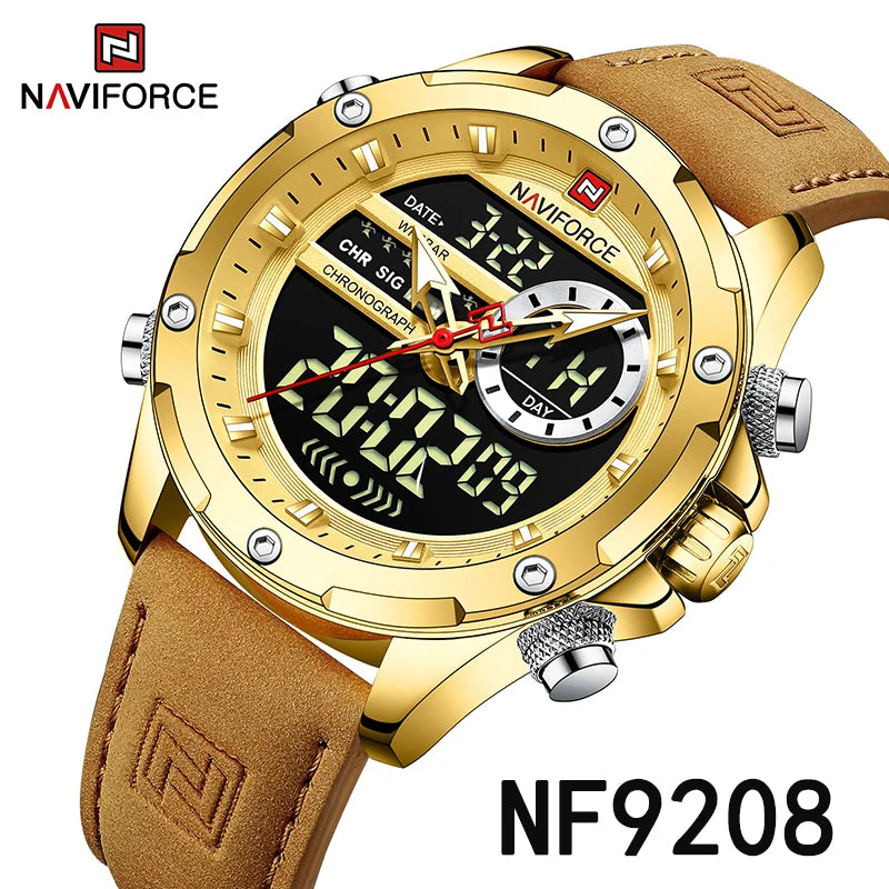 NAVIFORCE Digital Men Military Watch Waterproof Wristwatch LED Quartz Clock Sport Watch Male Big Watches Men Relogios Masculino - Sun Studio