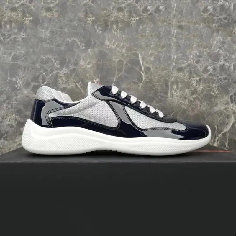 Multiple Style Color Classic P-style Men's Low Top Sneaker Breathable Mesh Biker Shoes Lace Up Leather Sneakers Casual Shoe - Sun Studio