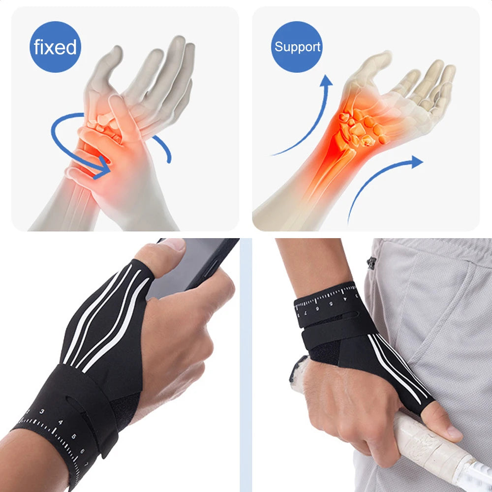 1PCS 2-in-1 Ultra-Thin Thumb & Wrist Brace - Adjustable Compression for Carpal Tunnel, Trigger Thumb, Tendonitis & Ulnar Support - Sun Studio