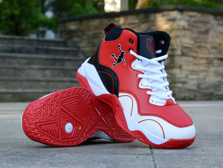 Brand Professional Men's White Red Blue Basketball Shoes Basketball Sneakers Anti-skid High-top Couple Man Basketball Boots