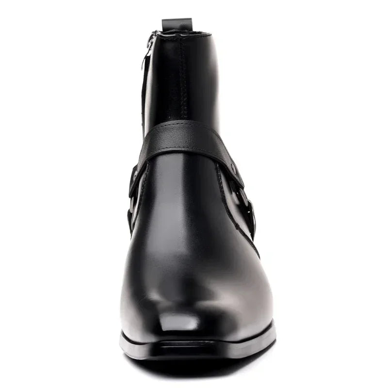 Men's Boots Fashion Designer Chelsea Boots Luxury High Quality Men Cowboy Boots Black Brown Zip Wedding Office Dress Shoes Male - Sun Studio