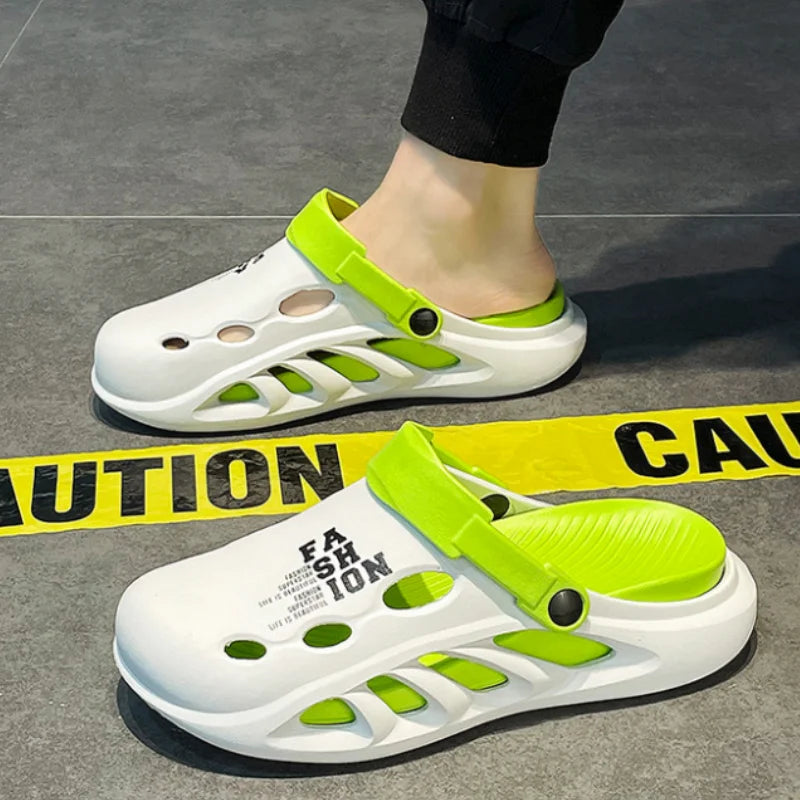 Men's Sandals Fashion Slippers EVA Hole Shoes 2025 Men Outdoor Thick-soled Casual Shoes Couple Home Beach Sandals Flip Flops 슬리퍼 - Sun Studio