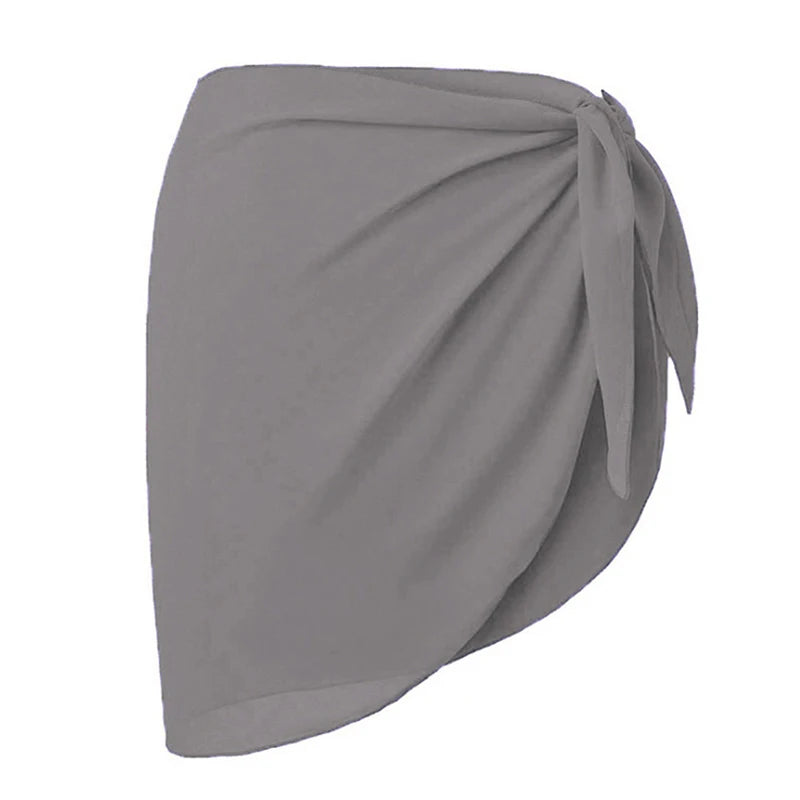 Women Short Sarongs Swimsuit Summer Coverups Beach Bikini Wrap Sheer Short Ladies Skirt Chiffon Scarf Cover Ups For Swimwear - Sun Studio