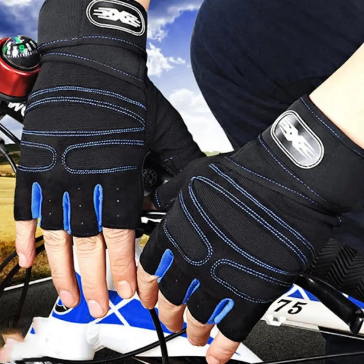 Gym Gloves for Men Women Fitness Weight Lifting Wristband Gloves Body Building Training Sports Exercise Cycling Glove Shockproof - Sun Studio