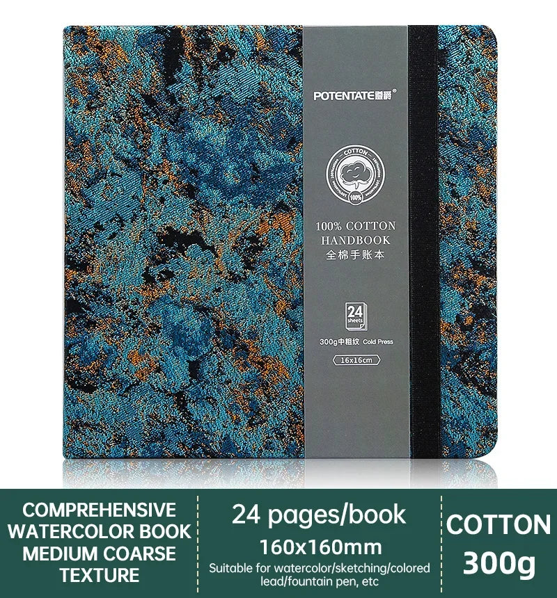 POTENTATE 100% Cotton Watercolor Book Square Sketchbook 300g Art Drawing Sketch Pad potentate бумага акварели - Sun Studio