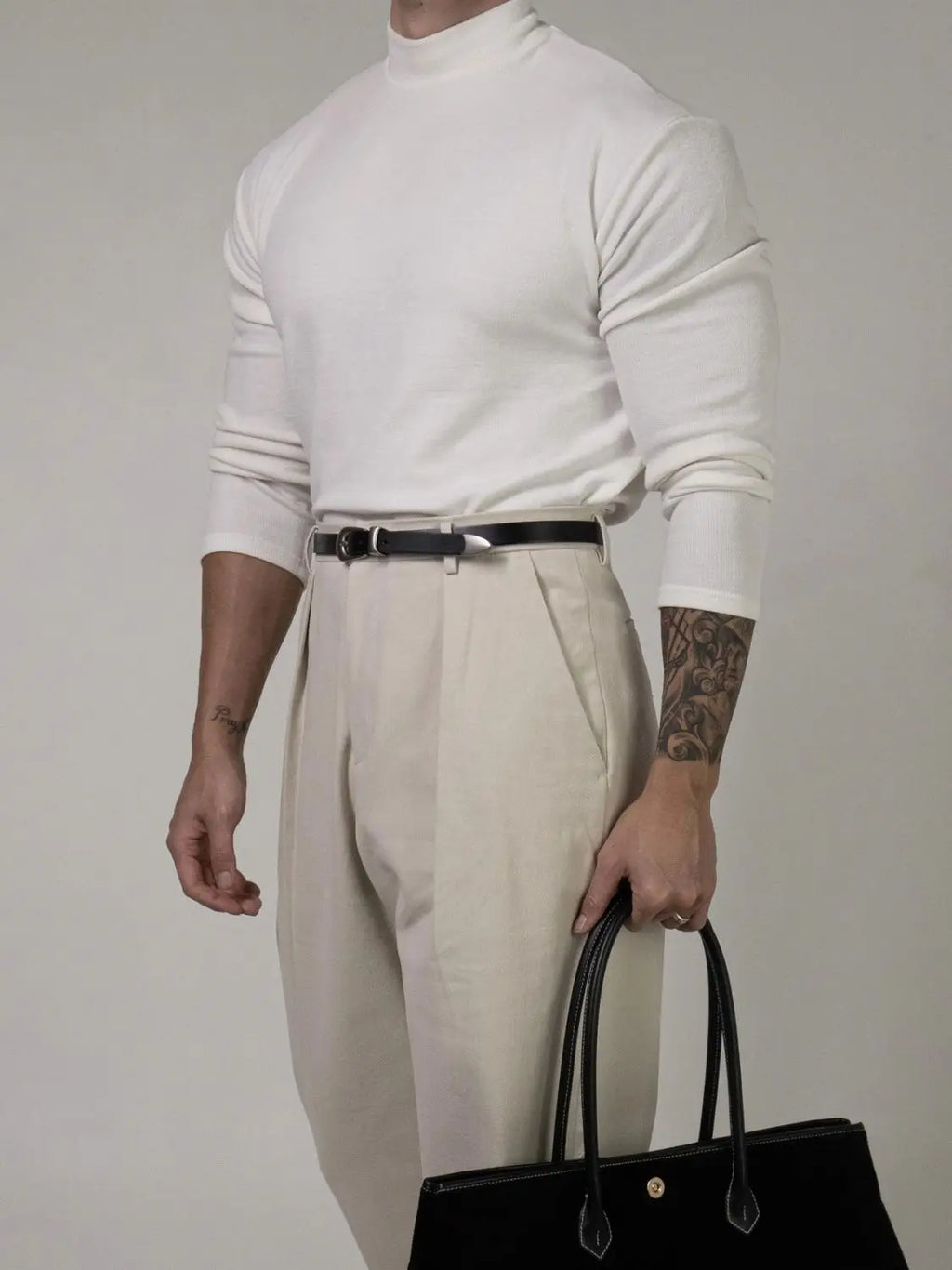 Fitness T-shirt Men's Clothes Spring Autumn Training Suit Threaded Turtleneck Slim Fit Sports Quick Dry Breathable Long Sleeves - Sun Studio