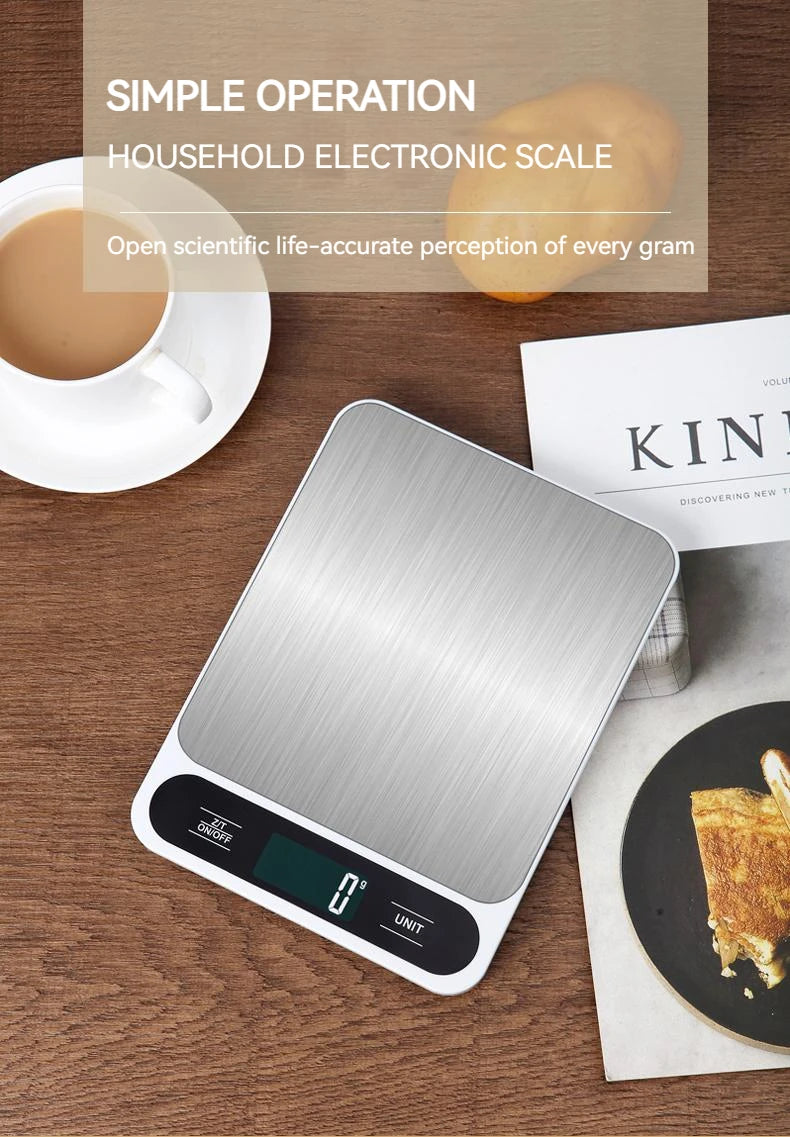 10kg Digital Kitchen Scale Baking Gram Weight Scales LCD Digital Display Electronic Table Scale Personal Healthy Diet Food Scale - Sun Studio