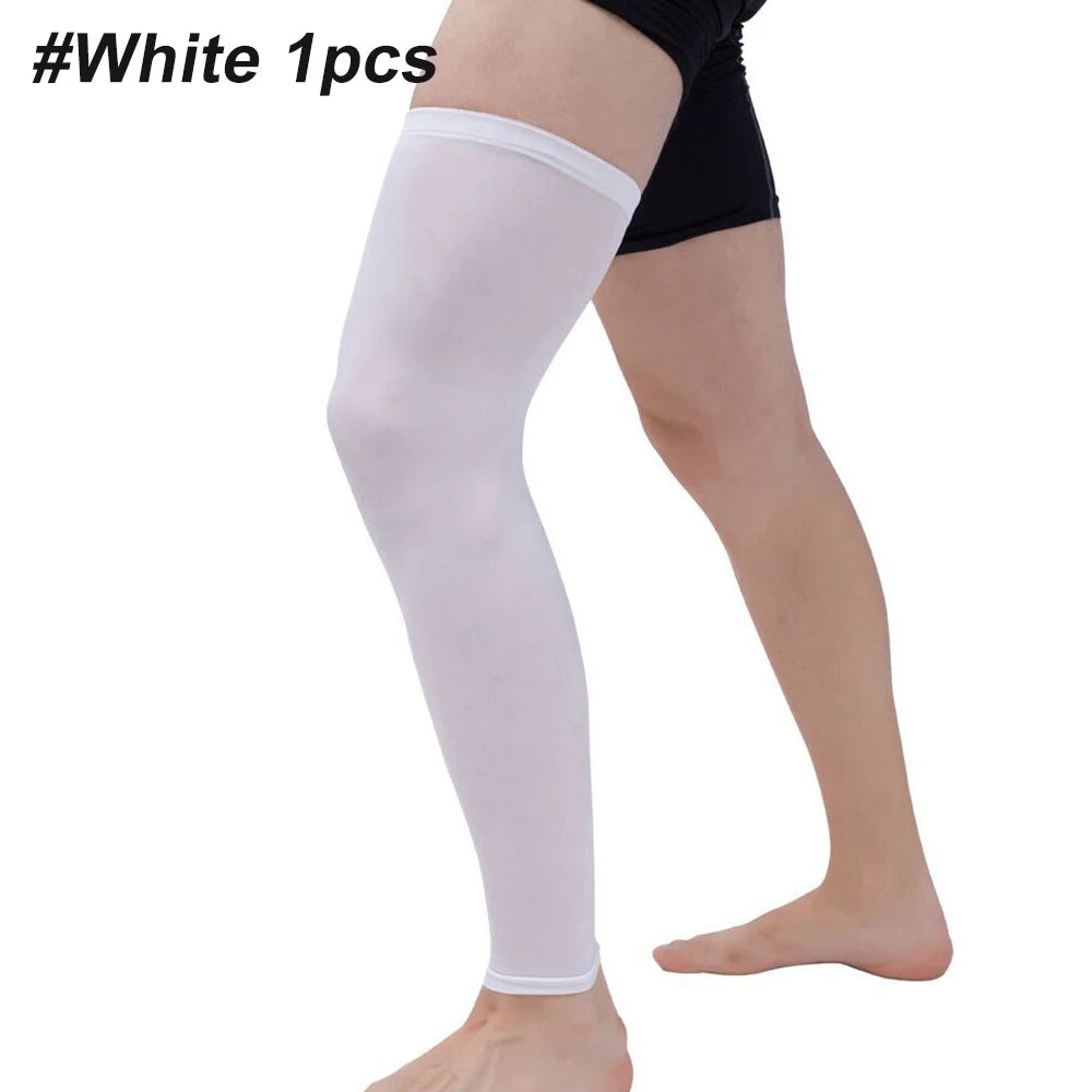 1Pcs Sports Compression Leg Sleeve Breathable Anti-UV Full Length Leg Sleeves for Men Women Football Backetball Cycling Climbing - Sun Studio