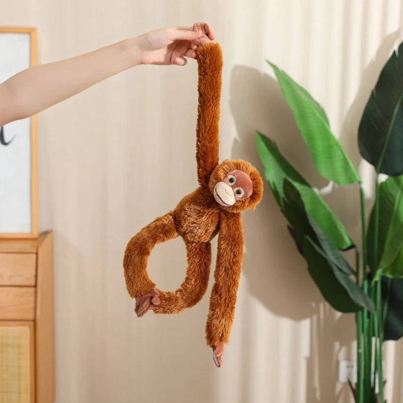 Cartoon Punch Monkey Plush Doll Brown Chimpanze Mom And Black Monkey Baby Together Animal Stuffed Doll Home Decor Gift For Kids