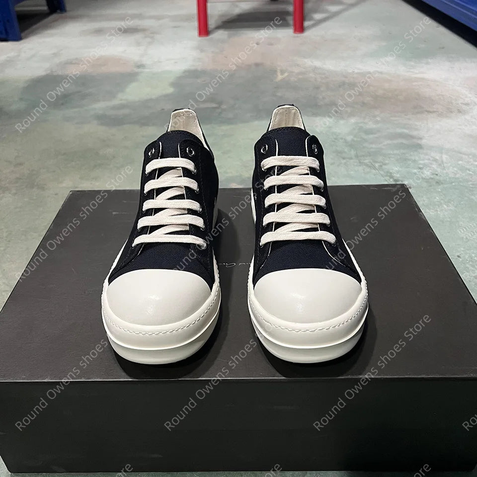Casual Shoes Men Canvas  Low Top Quality Ro Lace Up Thick Sole Breathable Luxury Designer Classic Trainers Women Flat Sneakers - Sun Studio