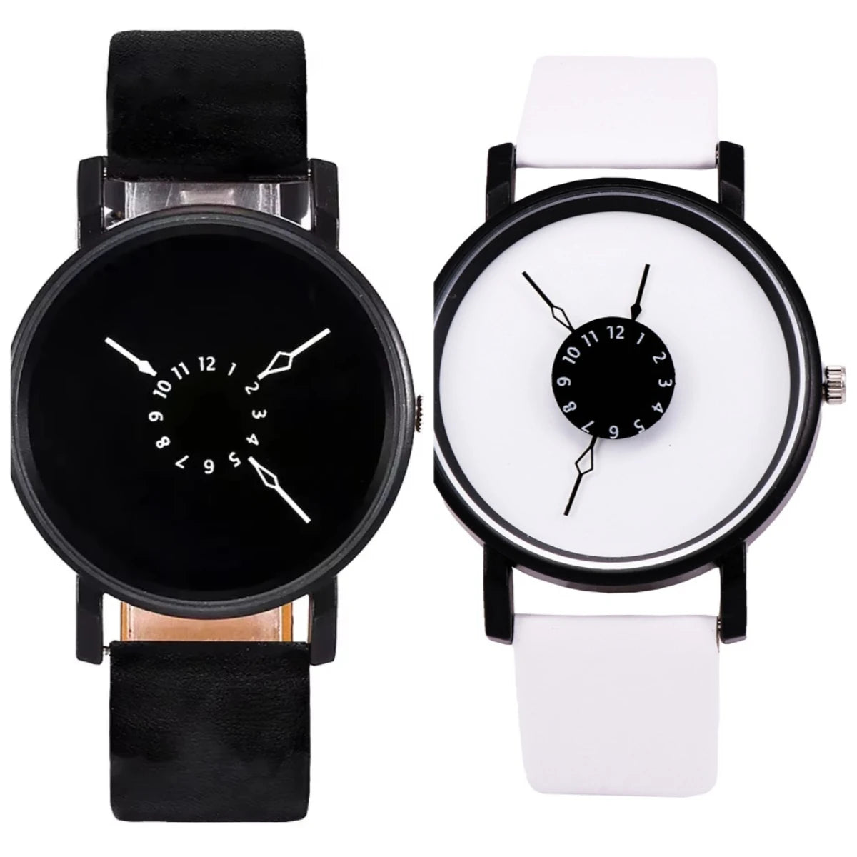 Couple Casual Quartz Watches Leather Band Strap Watch Analog Wrist Watch for Women Men Creative Digital Dial Clock Reloj Mujer - Sun Studio