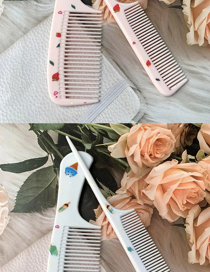 2pcs Cute Kids Hair Comb Set Anti-static Strawberry Comb for Girls Portable Hairdressing Comb - Sun Studio