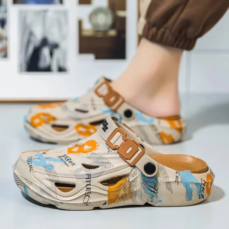 Men's Summer Outdoor Sporty Thick-Heeled Sandals Big Size 46 Head-To-Toe Dual-Purpose Beach Shoes Comfortable Wearing Experience - Sun Studio