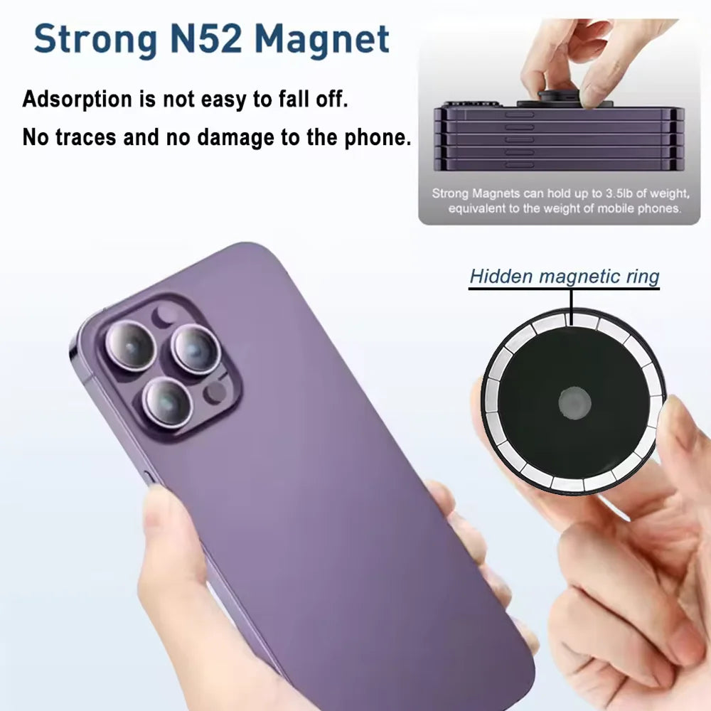 Grippopso Magnetic Folding Mobile Phone Grip Holder Socket Support Tok for IPhone 16 15 14 13  Ring Finger Expanding Stand - Sun Studio