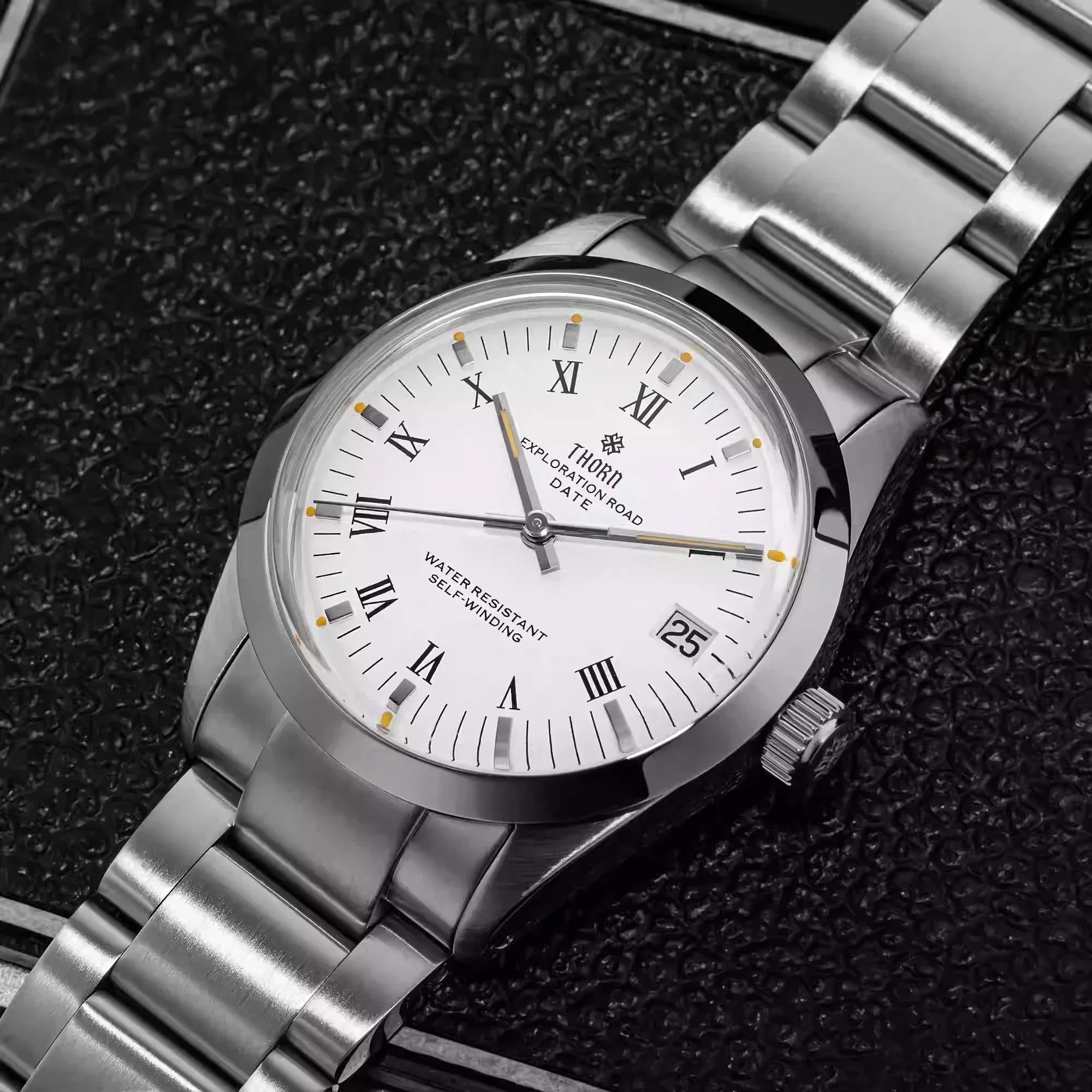 THORN T004 34mm Retro Men's Watch Automatic Movement Watch Hemisphere Sapphire Luminous 10Bar Waterproof Watches - Sun Studio