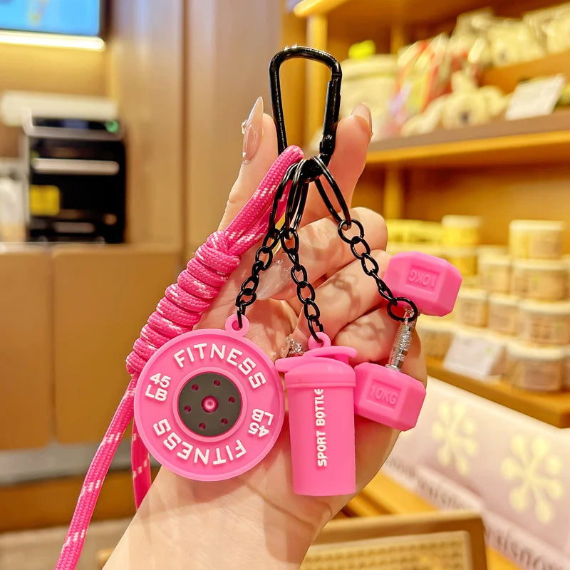 Fitness Keychain,Colorful Gym Bag Charm for Fitness Lovers, Motivational Fitness Gym Key ring,Workout Keychain Gifts - Sun Studio