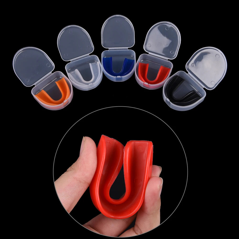 Sport Mouth Guard Teeth Protector Adults Mouthguard Tooth Brace Protection Basketball Rugby Boxing Karate With Plastic Case Box - Sun Studio