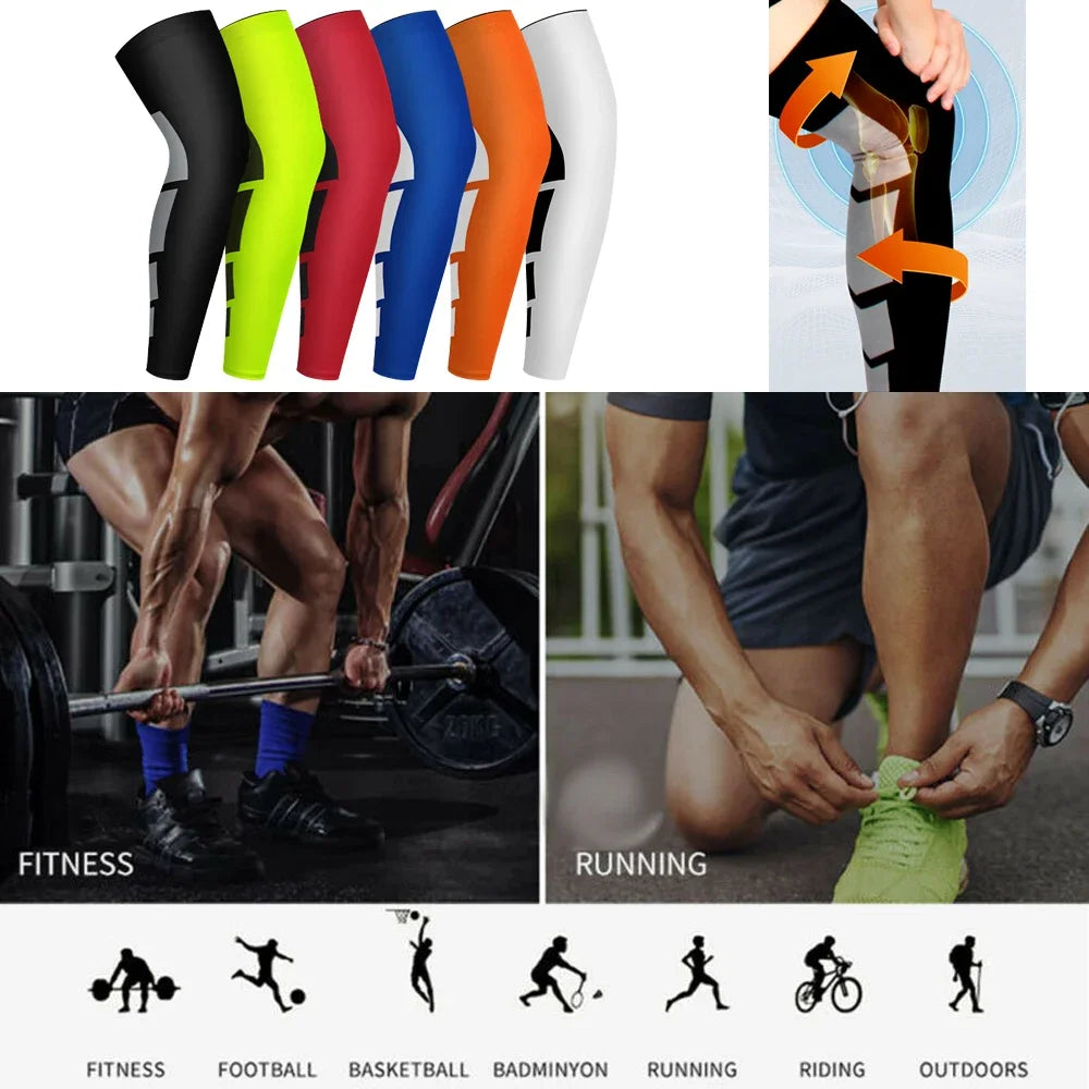 BraceTop 1 Pair Compression Long Socks Men Women Knee Fitness Knee Pad Anti Slip Support Thigh Long Stockings Leg Thigh Sleeves - Sun Studio