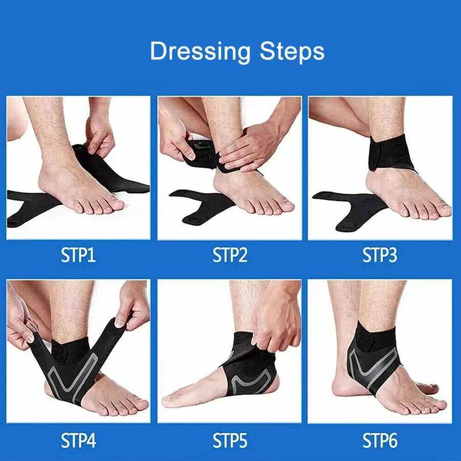 1pair Ankle Brace Support Compression Sleeve Breathable Running Foot Bandage Football Cycling Protective Wrap Sport Socks - Sun Studio