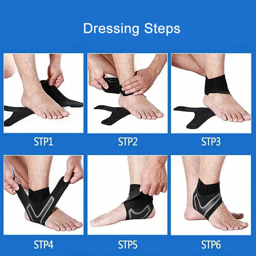 1pair Ankle Brace Support Compression Sleeve Breathable Running Foot Bandage Football Cycling Protective Wrap Sport Socks - Sun Studio