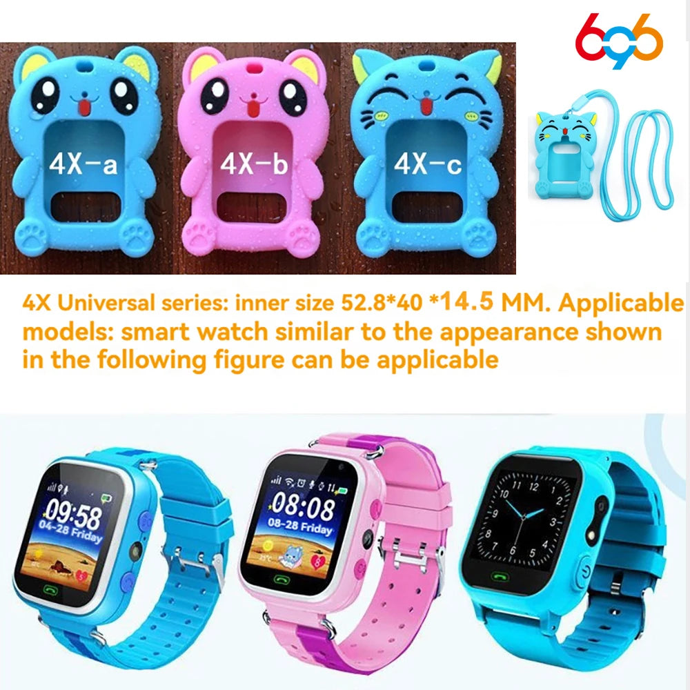 Bracelet Hanging Neck Protective Sleeve Universal Kids Smart Watch Silicone Pendant Children's Phone Watches Protective Case - Sun Studio