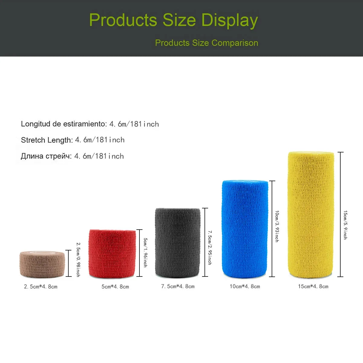 1/6pcs 5cmx4.8m Disposable Tattoo Bandage Sport Wrap Tape Self Adhesive Elastic Bandage Colors Tape Tattoo Accessories - Sun Studio