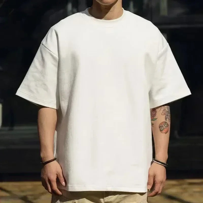 Summer Gym 100% Cotton Men's T-shirt Letter Weightlifting Printed Round Neck High Quality Street Outdoor Short Sleeve - Sun Studio