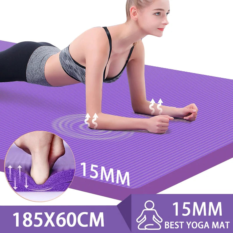 Thickened Anti Slip Yoga Mat Foam Mat Exercise Fitness Pilates Gymnastics Equipment Exercise Mat, Suitable for Yoga, Pilates - Sun Studio