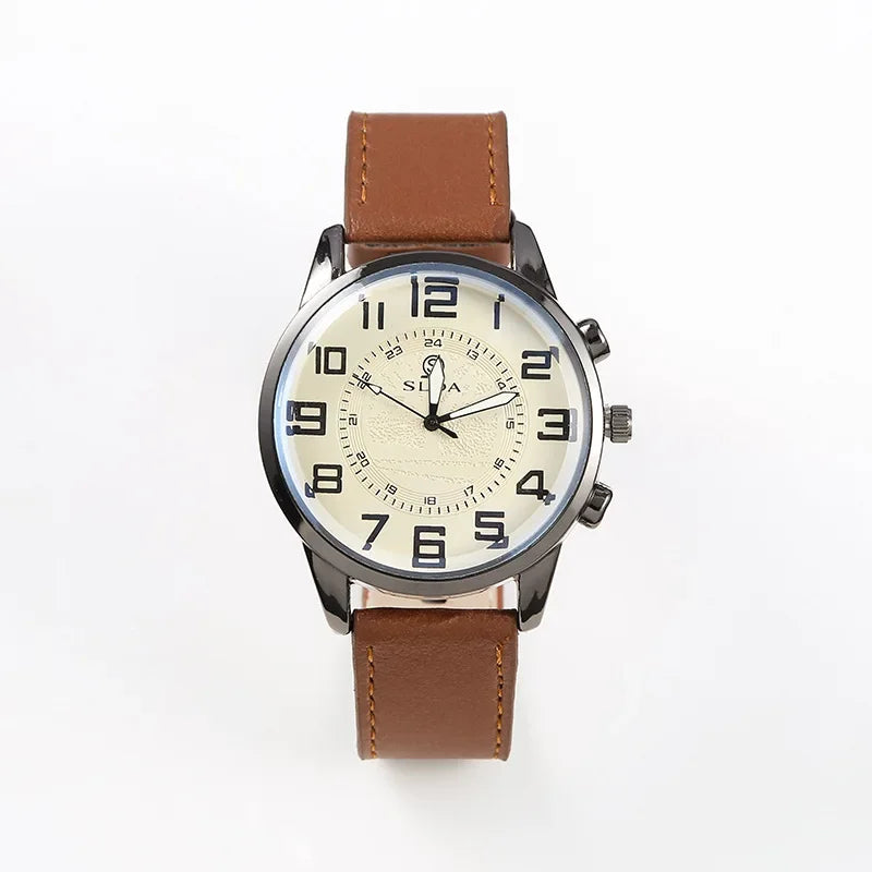 Vintage Men's Watches Sports PU Belt Watch Men's Fashion Trend Digital Student Watch Men's Quartz Watches Relogios Masculino - Sun Studio