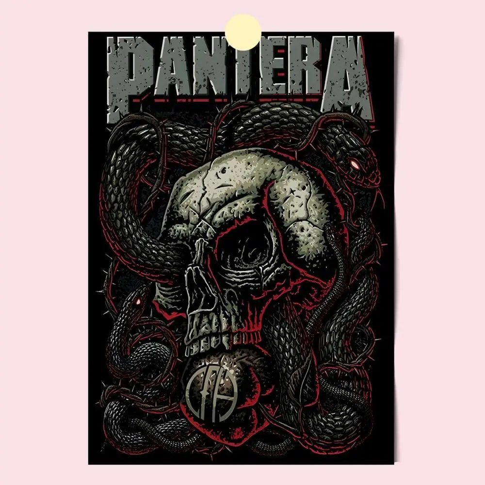 Vintage Pantera Concert Music Poster HD Anime Hot Theme Singer/OST/Movie-Waterproof Self-Stick Home Decor - Sun Studio