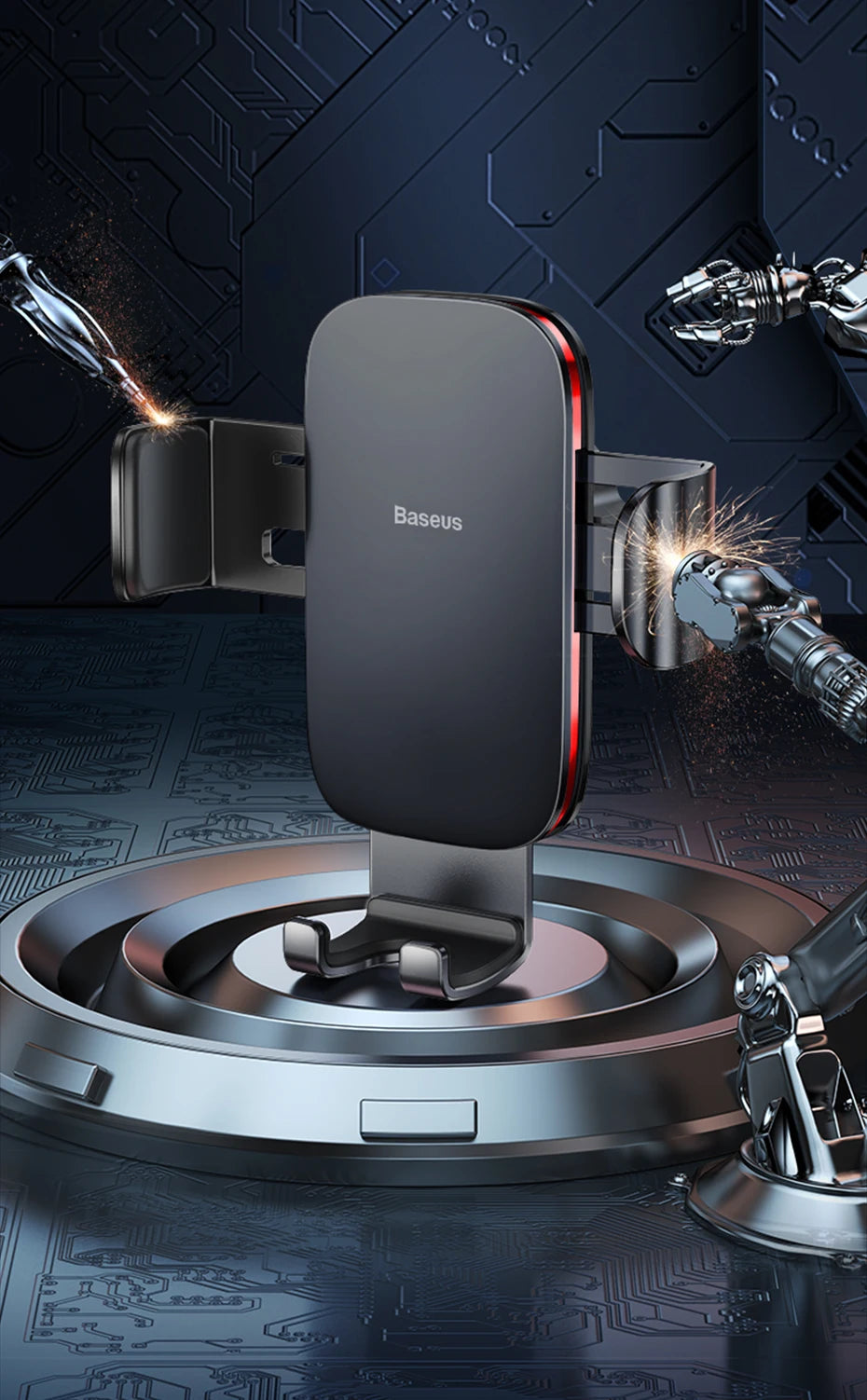 Baseus Car Phone Holder Mobile Metal Gravity Phone Holder for Car Air Vent / CD Slot Mount Phone Holder Stand for iPhone Samsung - Sun Studio