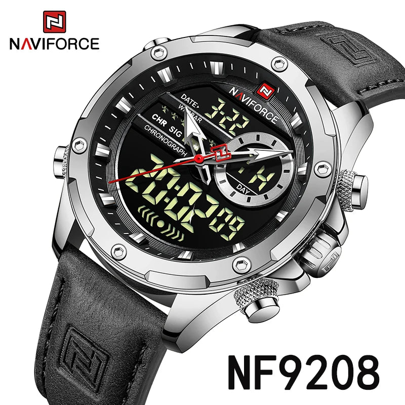 NAVIFORCE Digital Men Military Watch Waterproof Wristwatch LED Quartz Clock Sport Watch Male Big Watches Men Relogios Masculino - Sun Studio