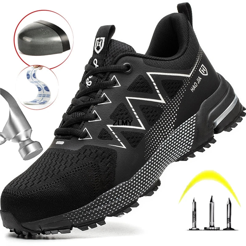Fashion Safety Shoes Men Steel Toe Sneakers Puncture Proof Breathable Work Safety Boots Man Comfy Work Shoes Male Security Boots - Sun Studio
