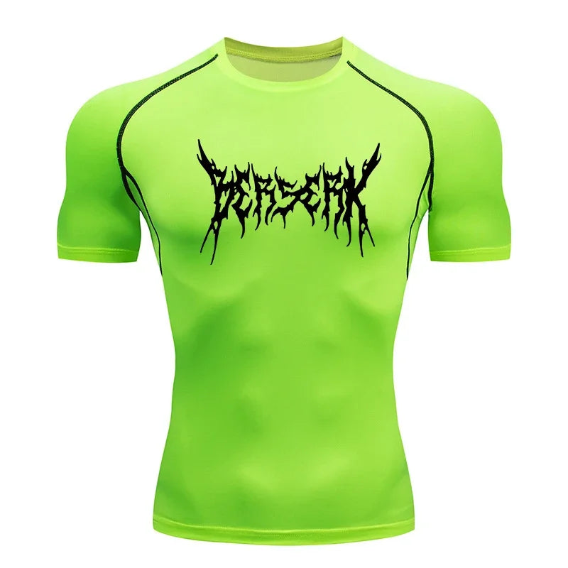 Fitness Workout Rash Guard für Männer athletische schnell trocknende Kompressionsshirts Berserk Druck T-Shirts Tops Unterhemden Baselayers