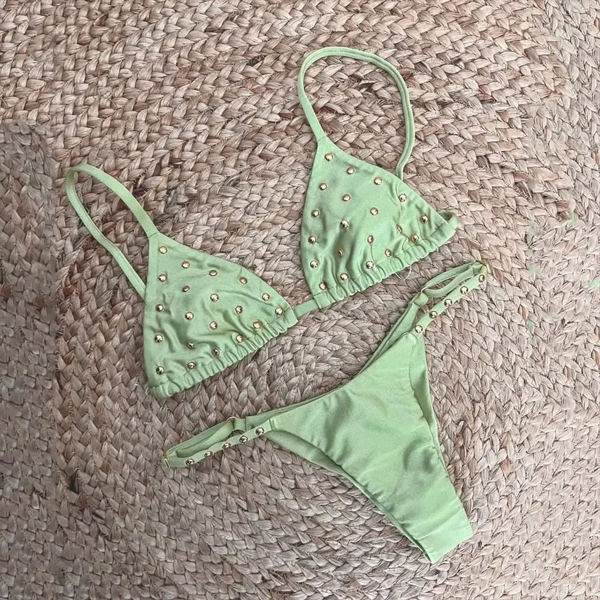 Sexy Swimsuit Bandage Bikini Women Halter Two Piece Swimwear Swimsuit High Waist Bathing Suit Beachwear Bandeau Biquini - Sun Studio