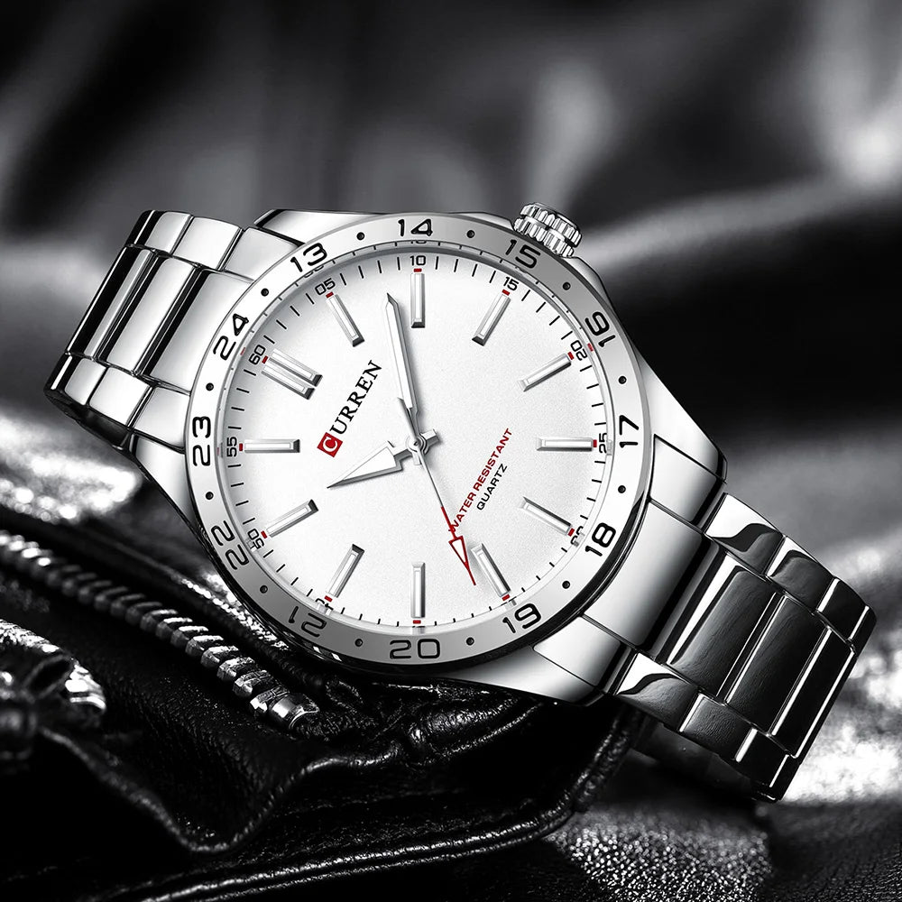 CURREN 8452 Men Fashion Ultra Thin Watches Simple Men Business Stainless Steel Quartz Watch Casual Watch Men's wristwatch - Sun Studio