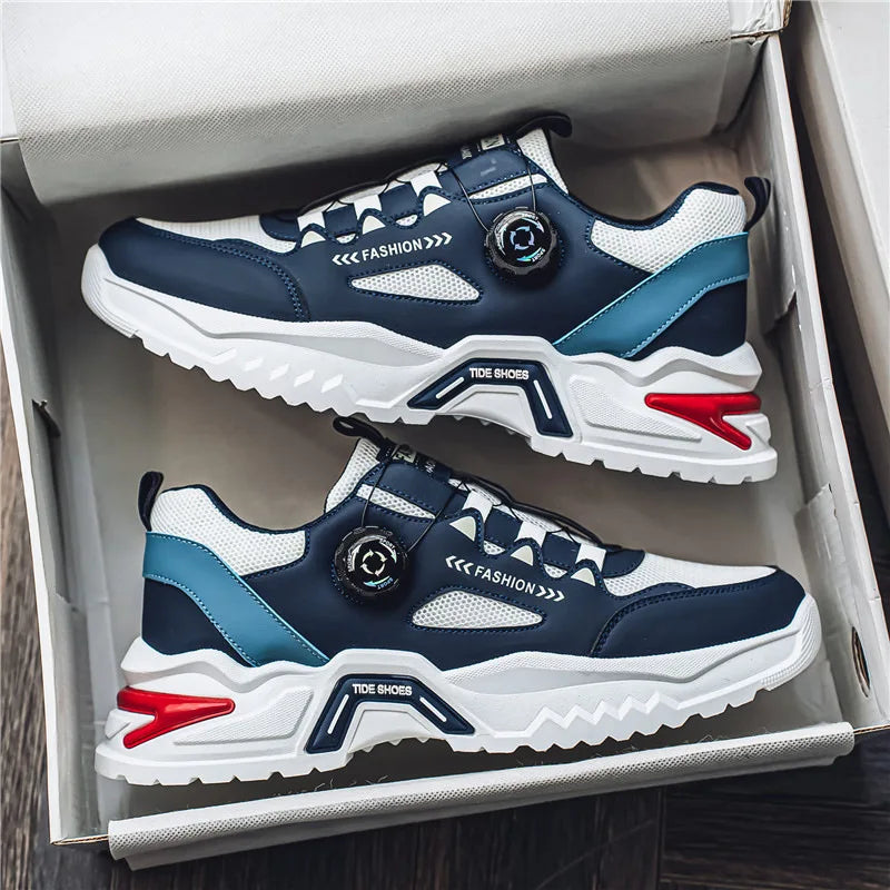 Men's Sneakers Outdoor Running Shoes Korean Rotating Buckle Male Casual Shoes Soft Sole Tennis Shoes Luxury Platform Men Shoe - Sun Studio