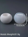 S/M/L Stripe Candle Cup Silicone Mold DIY Handmade Round Flowerpot Plaster Resin Candlestick Craft Casting Molds Home Decor - Sun Studio
