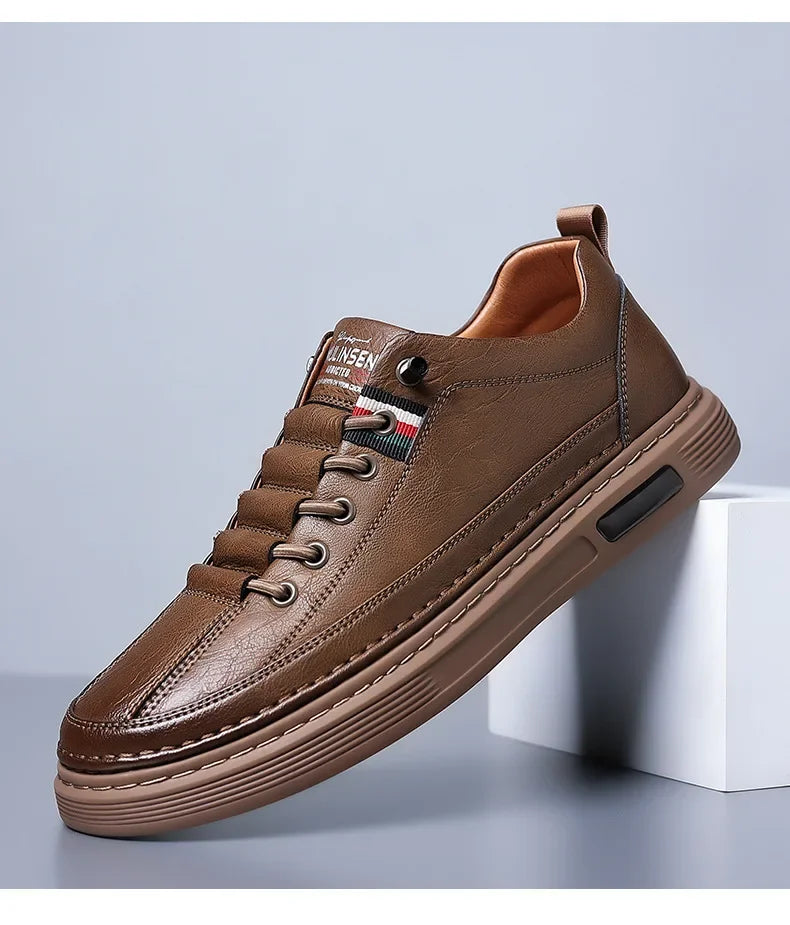 New Leather Shoes for Men Non-slip Sports Fashion Comfortable Sneakers Male Flat Slip-on Casual Brand Men's Casual - Sun Studio
