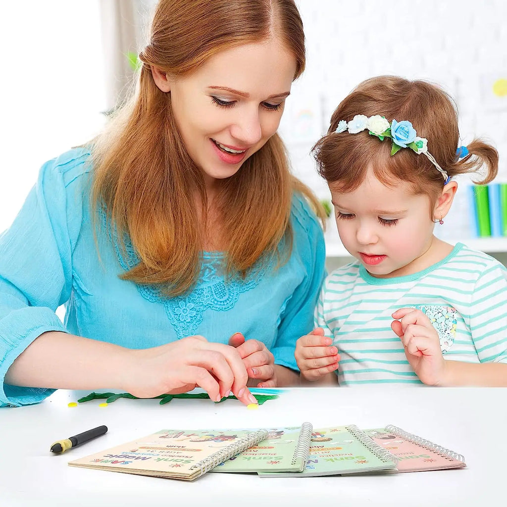 3D Calligraphy Copybook Reusable Learning Math English Book Drawing Numbers Education for Kids Letter Practice Toy Gifts - Sun Studio