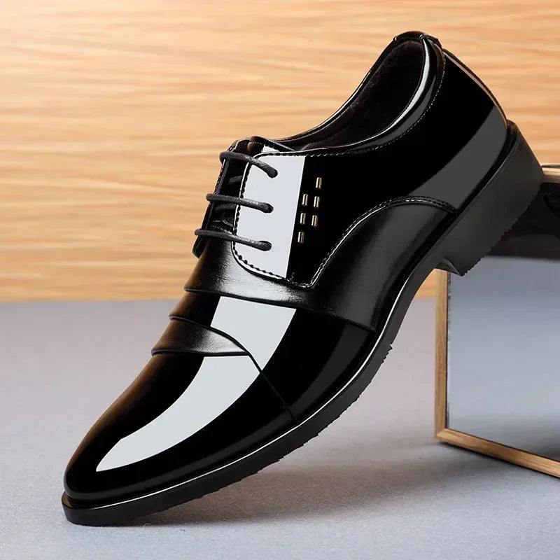 Business Men Dress Shoes Luxury Mens Dress Shoes Patent Leather Oxford for Men Oxfords Footwear High Quality Leather 2025 - Sun Studio