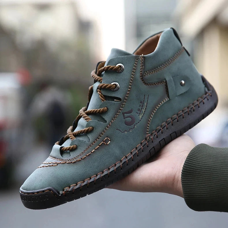 Handmade Leather Casual Men Shoes Ankle Boots Men Loafers Comfort Walking Shoes Men Flats Hot Sale Moccasins Shoes Plus Size - Sun Studio