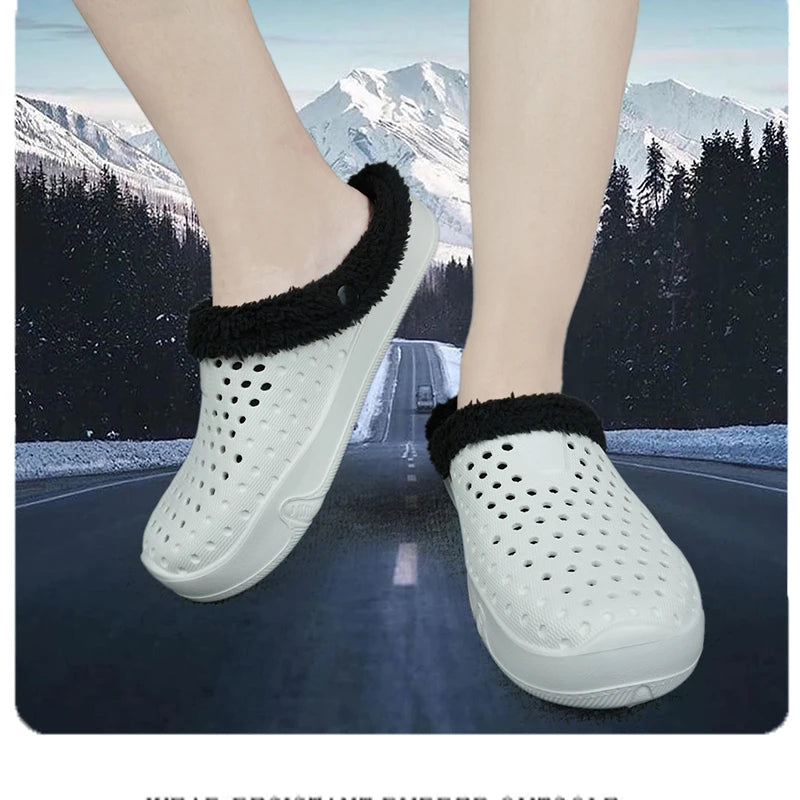 Winter Men Slippers Warm Cotton Shoes Casual Slides EVA Plush Shoes Comfortable Light  Slippers Indoor Shoes For Couple 36-47