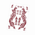 Waterproof Flower Hand Tattoo for Women Maroon Henna Tattoo Stickers for Hand Fingers Body Art Disposable Fake Tattoo Festival