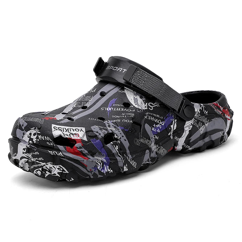 Big Size 47 Summer Men White Clogs Outdoor Garden Clogs Hole Shoes Male Casual Shoes Water Shoes Comfort Home Soft Slippers - Sun Studio